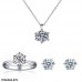 TPSH265 BLX Round Silver Stone Pendant Set